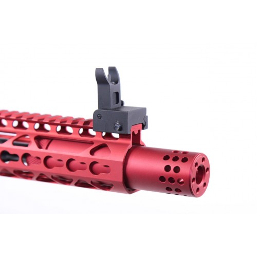 AR-15 SLIP Over barrel shroud with muzzle comp (anodized red) (5.56 CAL) .